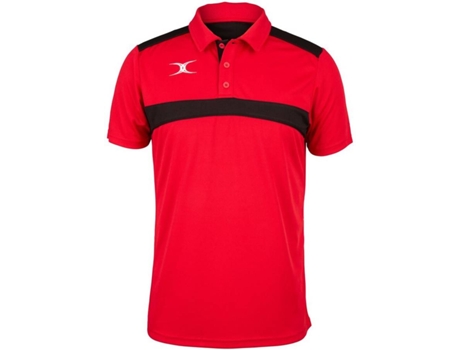 Polo para Hombre GILBERT Photon Negro, Rojo para Rugby (L)