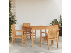 Juego de comedor de jardín de 5 piezas de madera maciza de teca Dkd Home Decor