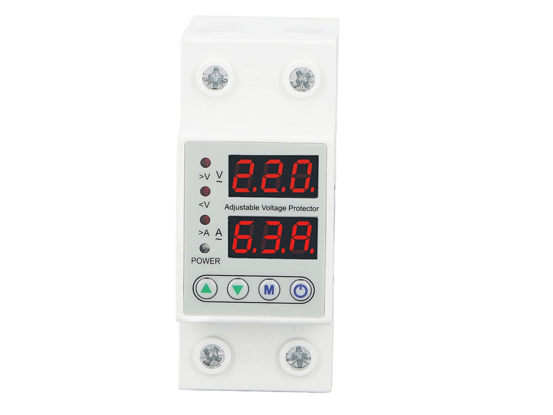 Protector De Voltaje Digital De 2 Polos Con Reinicio Automático, Ac220v 40a, Con Pantalla Y Protección Contra Sobretensión Y Subtensión.