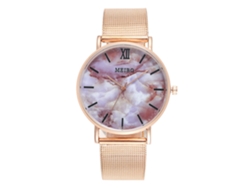 Reloj De Pulsera Analógico De Aleación De Moda Con Esfera Redonda, Cuarzo, Unisex (w3)