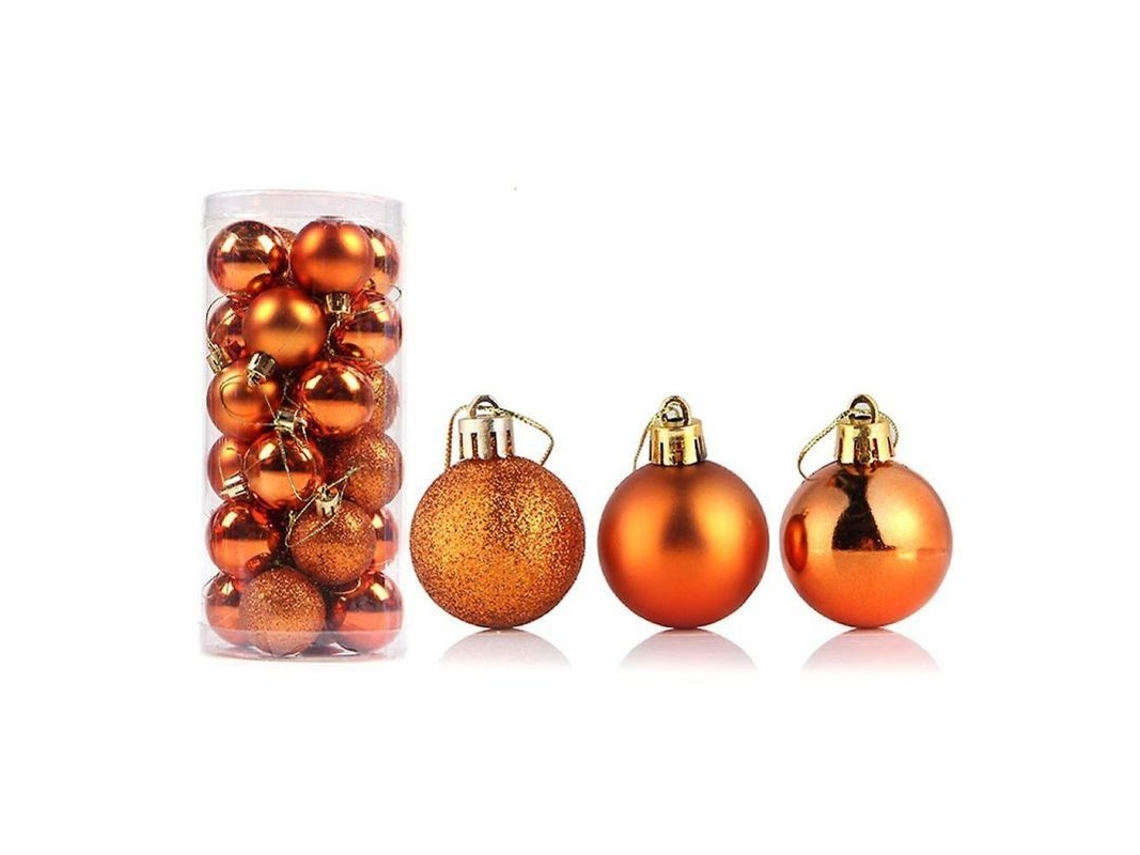 2026-24 Bolas De Navidad Reutilizables De Plástico Decoración De Árbol 4/6/8cm Hotel Restaurante Fiesta 8cm Bronce Antiguo