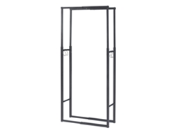 Soporte para leña Kasan tamaño ajustable en altura y anchura acero 60-100 x 25 x 100-150 cm - Negro [EN.CASA]