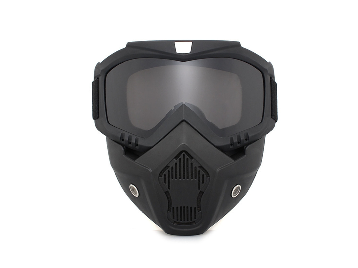 Gafas De Moto Todoterreno Resistentes Al Viento Con Visera Ajustable Y Extraíble - Negras