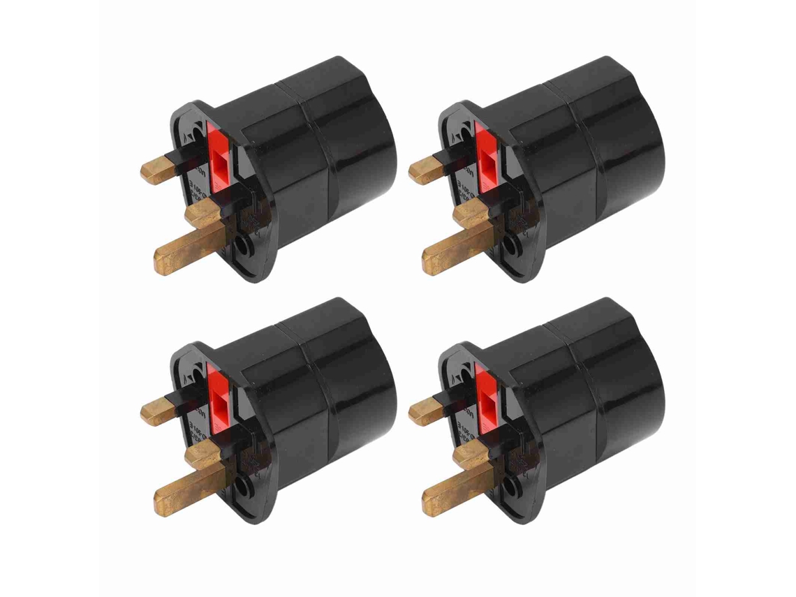 4 Adaptadores De Enchufe De 2 Pines A 3 Pines Con Fusible Y Adaptador De Conexión A Tierra De 13 A.