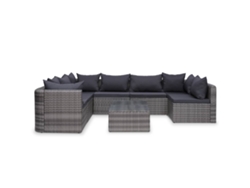 Maison Exclusive - Set De Sofás De Jardín 8 Piezas Y Cojines Ratán Sintético Gris