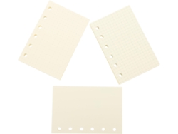 Cuaderno De Espiral Beige De 6 Agujeros Con Papel Liso, Recambios, 3 Cuadernos Para Organizar