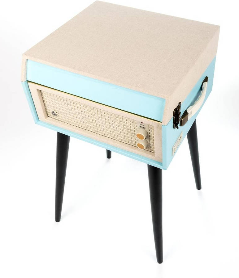 Tocadiscos GPO RETRO Bermuda Azul y Beige