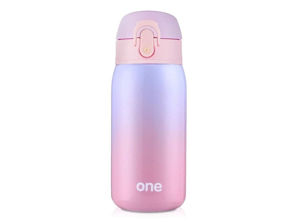 2026-27782-botella De Agua Para Niños De Acero Inoxidable Con Tapa Giratoria, Hermética, 320ml, Color Púrpura-rosa
