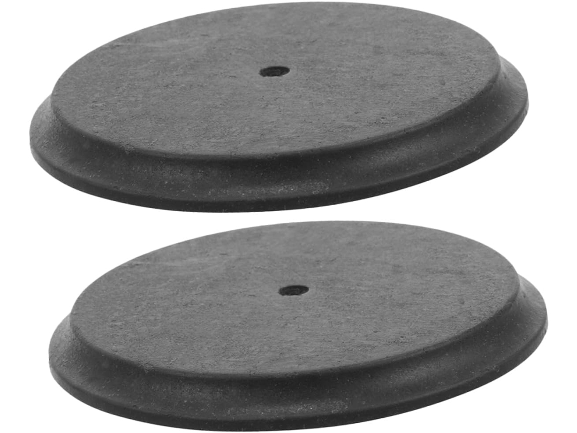 2 Bases Redondas Con Peso Para Lámparas De Mesa En Plástico Y Hierro Color Arena.