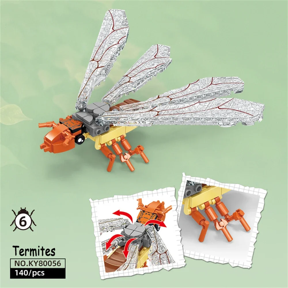 (termitas) Juego De Bloques De Construcción De Juguetes De Insectos: Duradero Y Divertido, Adecuado Para Niños, Exquisito Modelo Coleccionable.