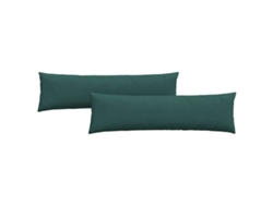 HARLANV1 Juego de 2 cojines para sofá en tela o verde oscuro (145x40cm)