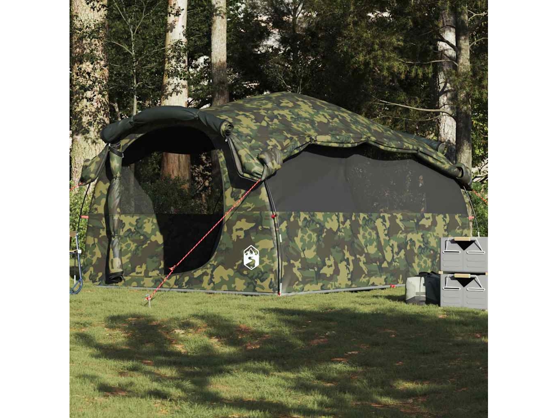 Tienda Campaña Familiar Túnel 6 Personas Impermeable Camuflaje