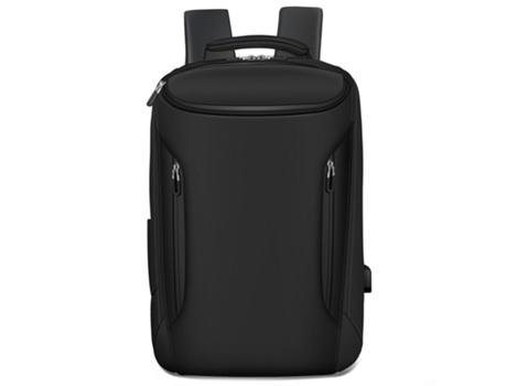 Mochila Mochila escolar de gran capacidad Mochila de viaje para hombre Carga USB impermeable-8001 negro