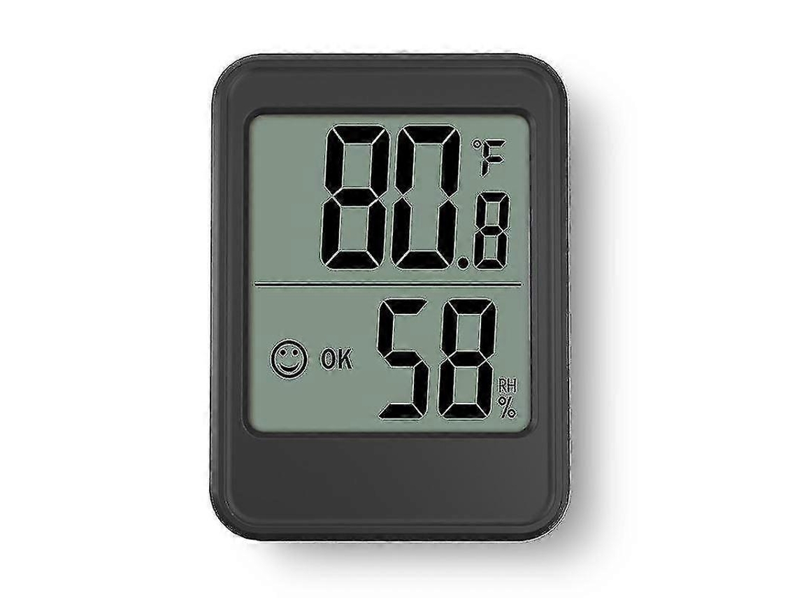 Mini higrómetro digital con medidor de temperatura y humedad con respuesta rápida de 5 segundos para el hogar Nostalgia88 (negro)