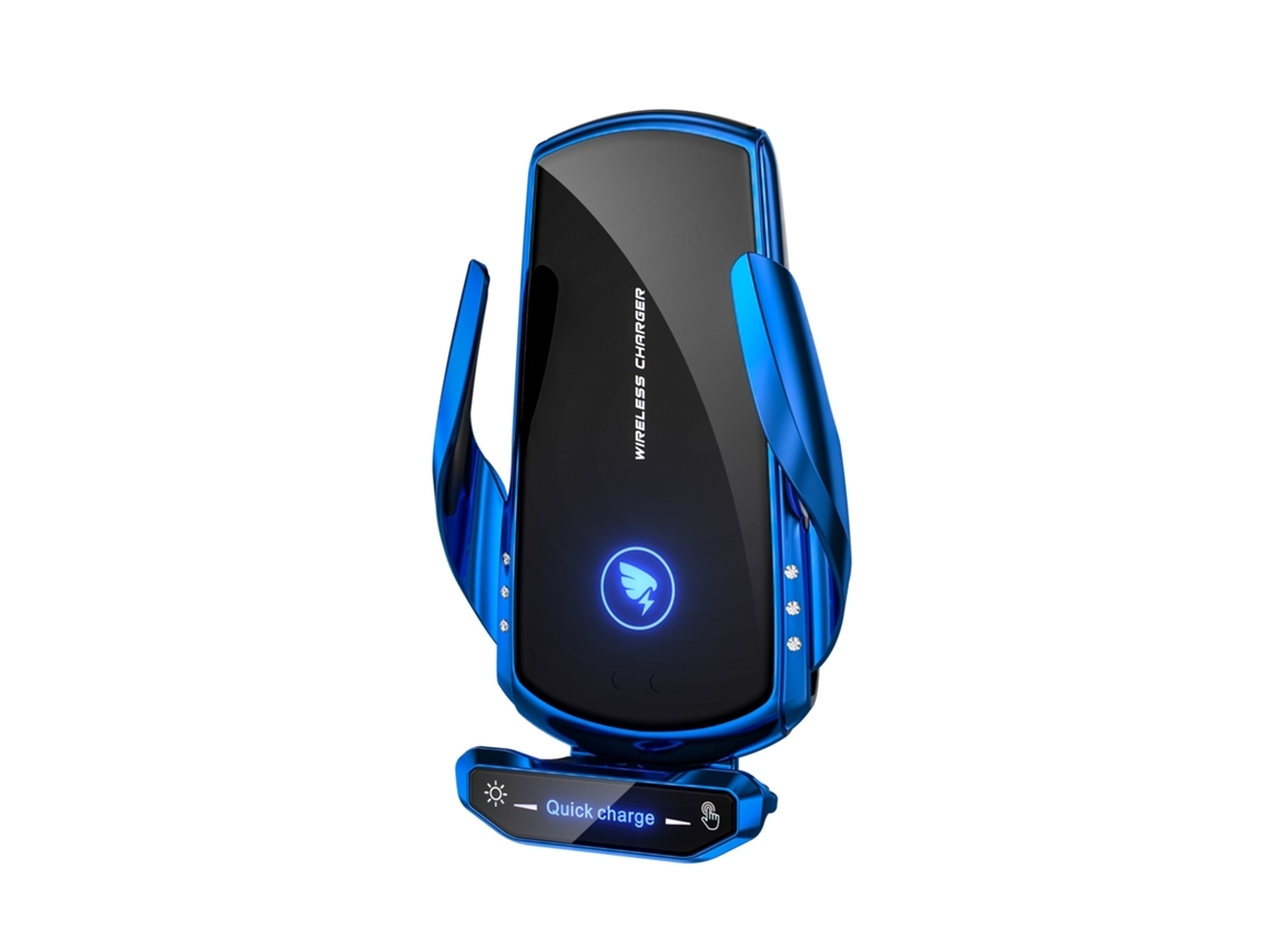 Cargador Coche Inalámbrico Montaje Qi Carga Rápida Fijación Parabrisas Panel Ventosa Yemaesre Azul