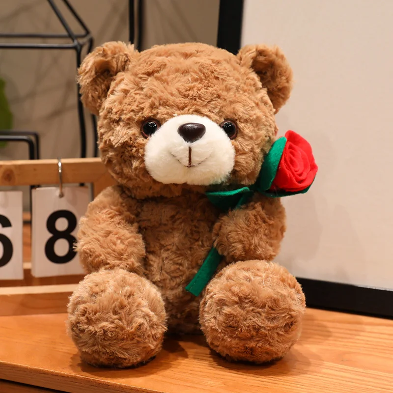 Osito de peluche, muñeco de oso suave y adorable MDUG (rosa y blanco, 15 cm)