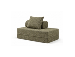 Sofá modular convertible de 2 plazas en tweed verde oliva de SKOFFA