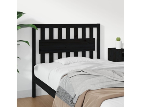 MAISON EXCLUSIVE - Cabecero de cama madera maciza de pino negro 105,5x4x100 cm