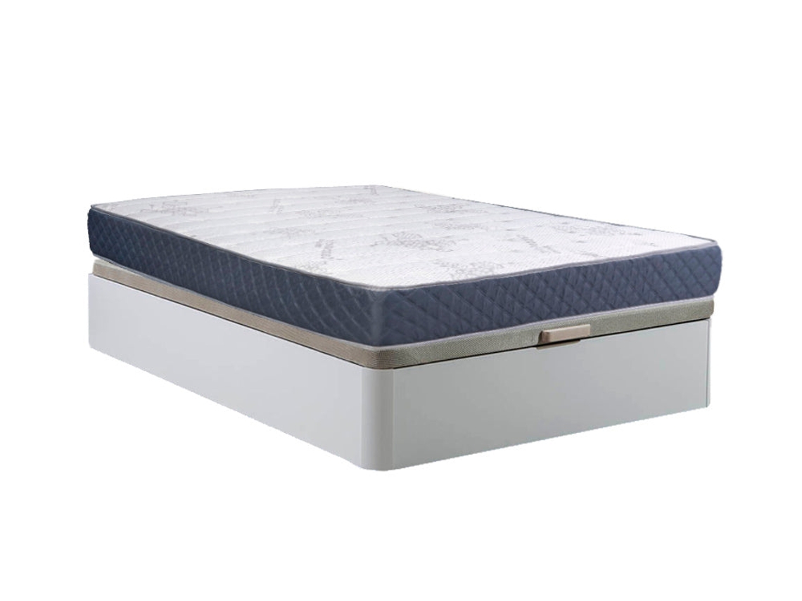 Sommier Atenas Blanco 150X190Cm Colchón Viscoelástico 23Cm SALDOSYSTOCKS