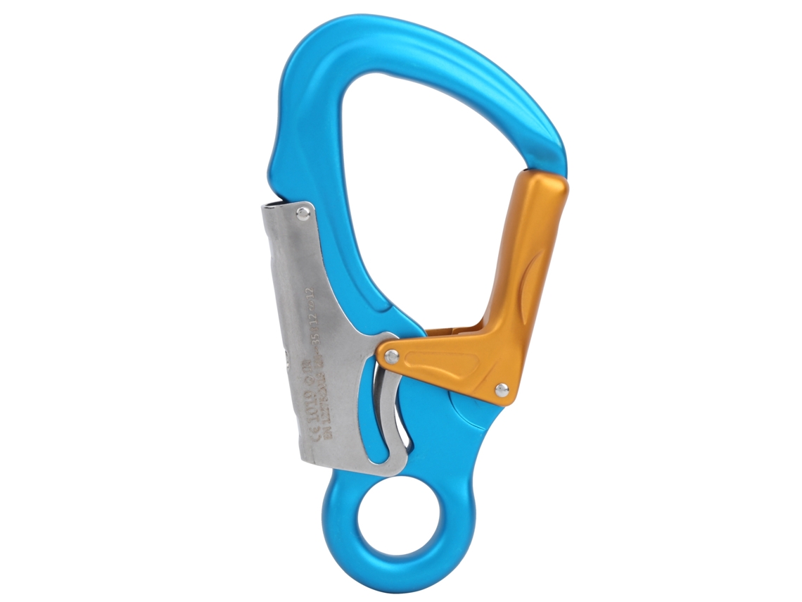 Hebilla De Seguridad De 35 Kn Para Montañismo Al Aire Libre, Mosquetón De Aluminio, Estilo Aéreo Con Cierre Automático, Azul Cielo.