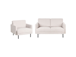 Elegante Conjunto De Sala De Estar Beliani Breda De Poliéster Crema 250x85x85