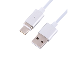 Cable De Datos Magnético Usb 3.1 Tipo-c Carga Rápida Transmisión De Datos Plata