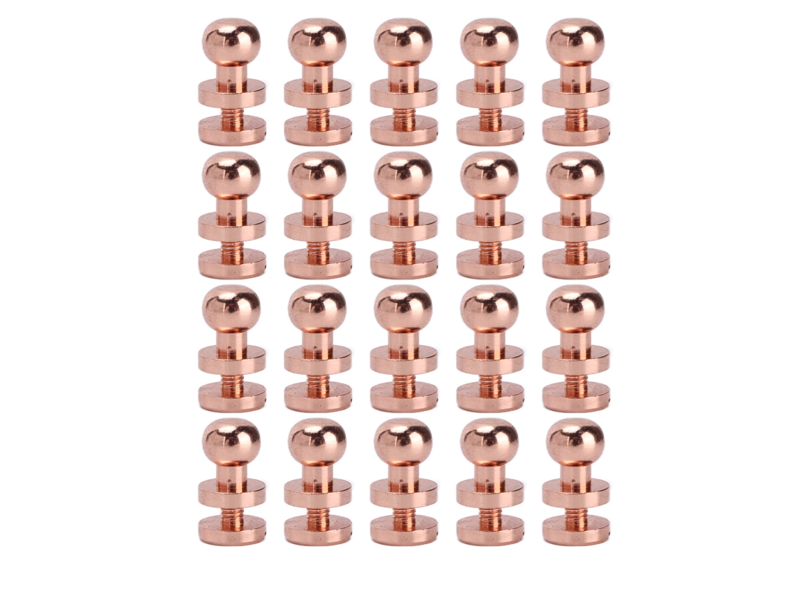 20 Juegos De Remaches De Latón Antioxidante, Oro Rosa, Accesorios De Ferretería Para Bolsos Y Zapatos, Lst 8x7mm
