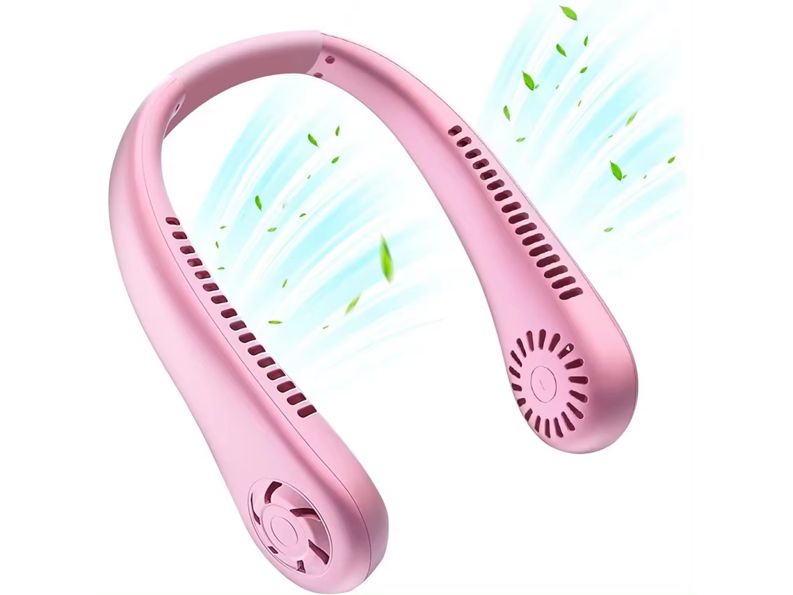 Ventilador De Cuello Sin Aspas (rosa), Mini Ventilador Usb Portátil, Flujo De Aire Súper Potente, Brisa Natural Silenciosa.
