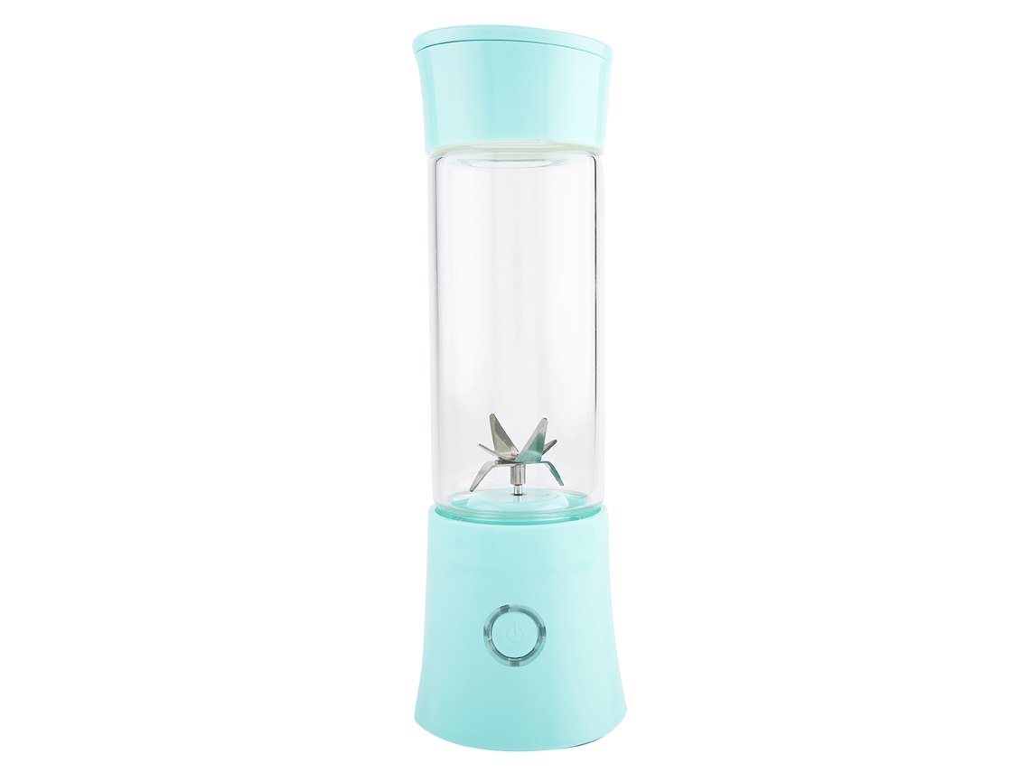 Licuadora eléctrica portátil de 480 ml, recargable por USB, para frutas y verduras, ideal para casa, oficina y viajes (verde)
