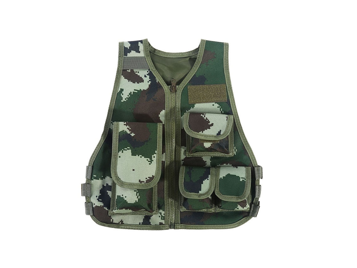 Colete Camuflado Para Crianças Para Jogos De Combate E Caça Ao Ar Livre (camuflagem Da Selva Tamanho L)