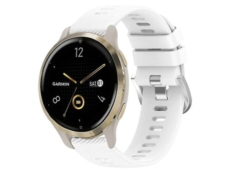 Correa De Reloj Inteligente Para Garmin Venu 2S, Banda De Reloj De Silicona De Color Blanco Sólido De 18Mm VENISYMLIS