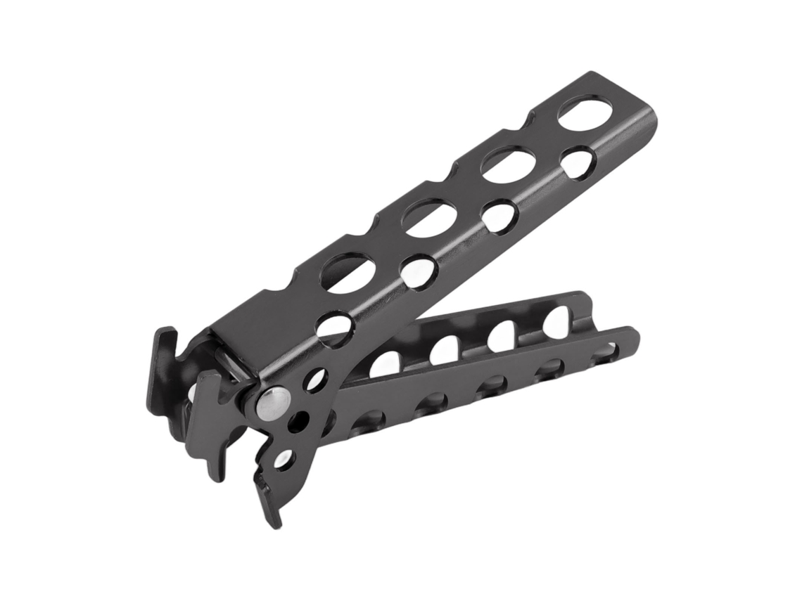 Tenedores y abrazaderas antiescaldaduras de aleación de aluminio para ollas y cuencos de cocina, color gris