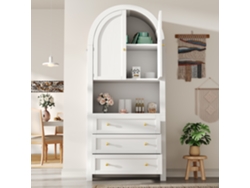 Mueble de almacenaje con arcos altos, cajones y puertas independientes