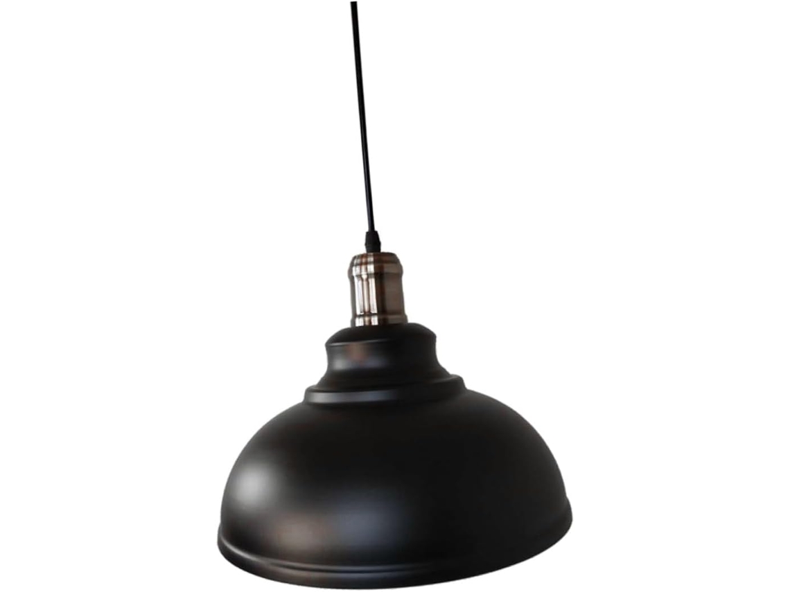 Lámpara Colgante Industrial Vintage De Hierro Negro De 29 Cm, Ajustable, Ideal Para Lofts, Restaurantes Y Habitaciones.