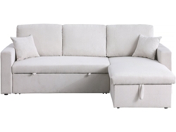 Sofá Esquinero Convertible De Pana <<alain>> - 3 Asientos - Beige