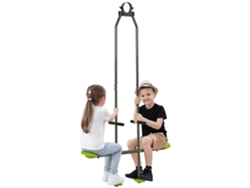 Columpio Infantil De Cara A Cara, De Acero Y Plástico, Para Niños De 3 A 6 Años, 97,5 X 23 X 170 Cm, Verde.