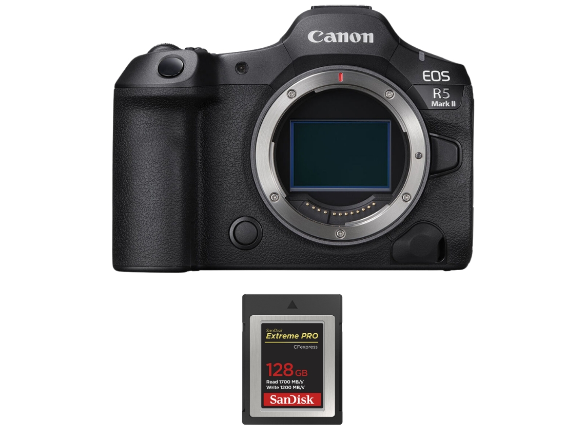 Canon Eos R5 Mark Ii + 1 Sandisk 128gb Extreme Pro Cfexpress Type B + Ebook “20 Consejos Para Fotos Que Impactan”