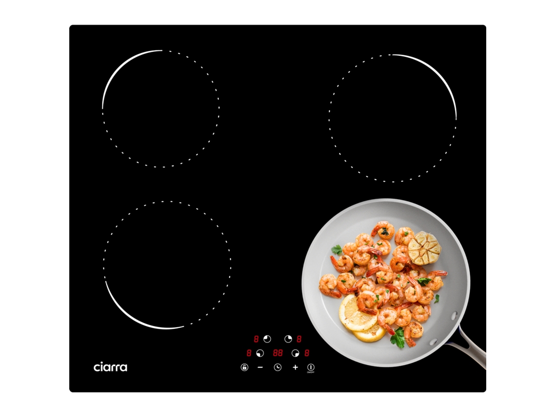 Placa Inducción 59cm 6000W Temporizador Pulsador Táctil CD4BIH-C CIARRA