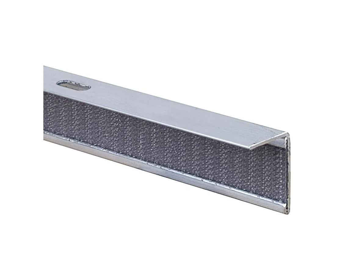 Perfil aluminio ángulo con ganchos 3mt plata