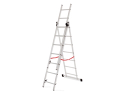 Escalera de aluminio básica de 3x6 peldaños, 150 kg, Awtools
