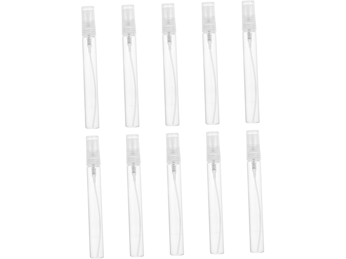 20 Piezas De Botellas De Vidrio Transparente Con Pulverizador, Rellenables Y A Prueba De Fugas Para