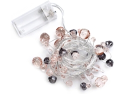 Juego de 2 luces LED con bolas de cristal para decorar dormitorios de niñas y bodas. Funciona con pilas para uso en interiores. Gokoco