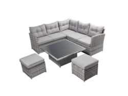 Conjunto de muebles de jardín 5 plazas gris VIANA CONCEPT U