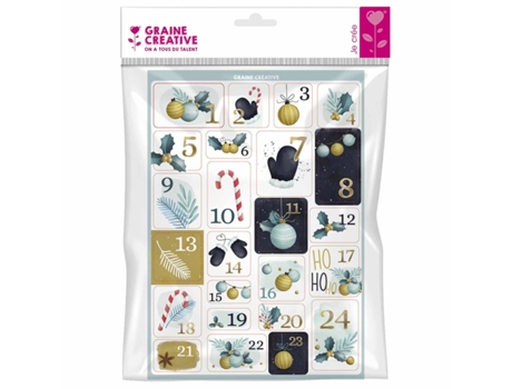 24 pegatinas Calendario de Adviento - Elegante