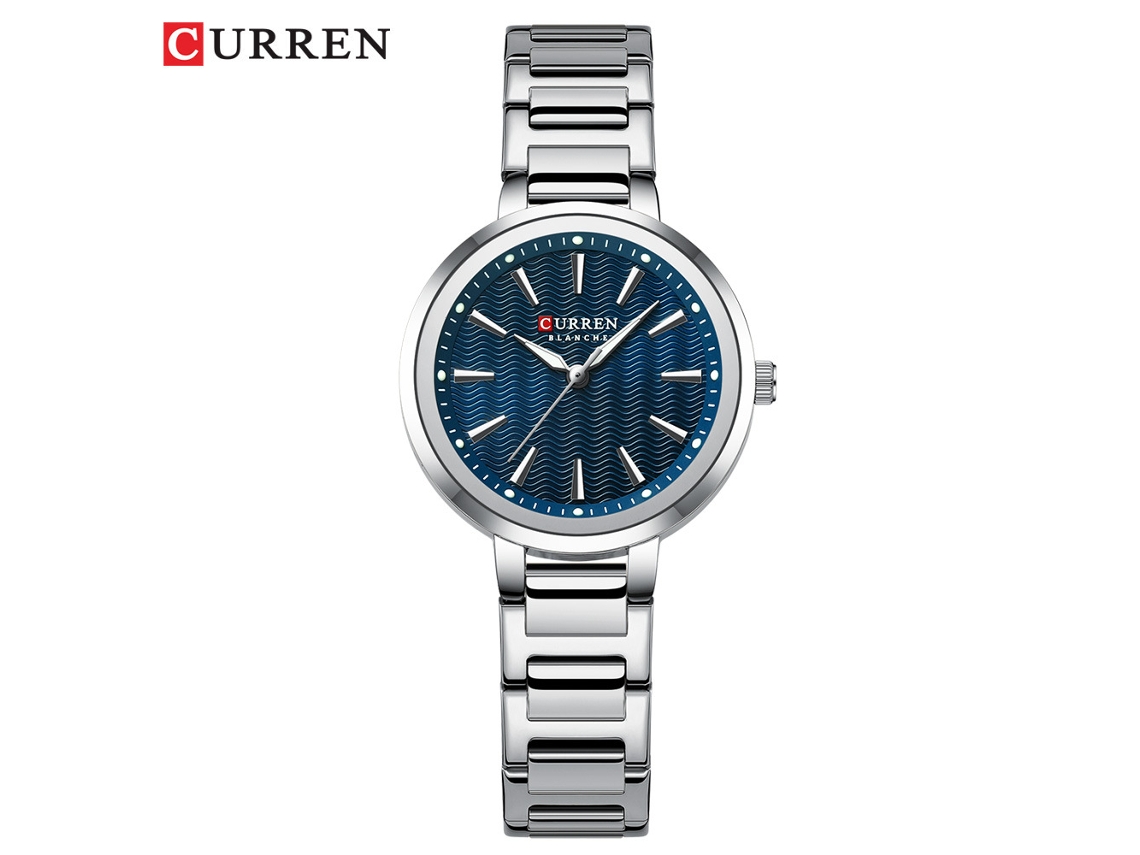 Reloj De Mujer (azul Plateado) Resistente Al Agua Con Esfera Pequeña, Estilo Sencillo E Informal, Correa De Acero.