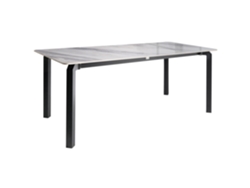 Mesa de comedor de jardín Beliani Feletto en piedra sinterizada blanca 180x90x76