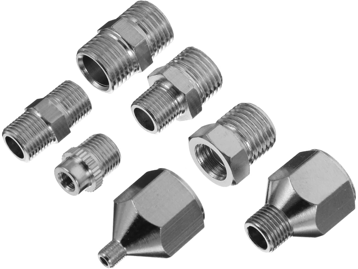 Juego de 7 adaptadores de aerógrafo con conector de conexión y desconexión rápida para compresor Gokoco