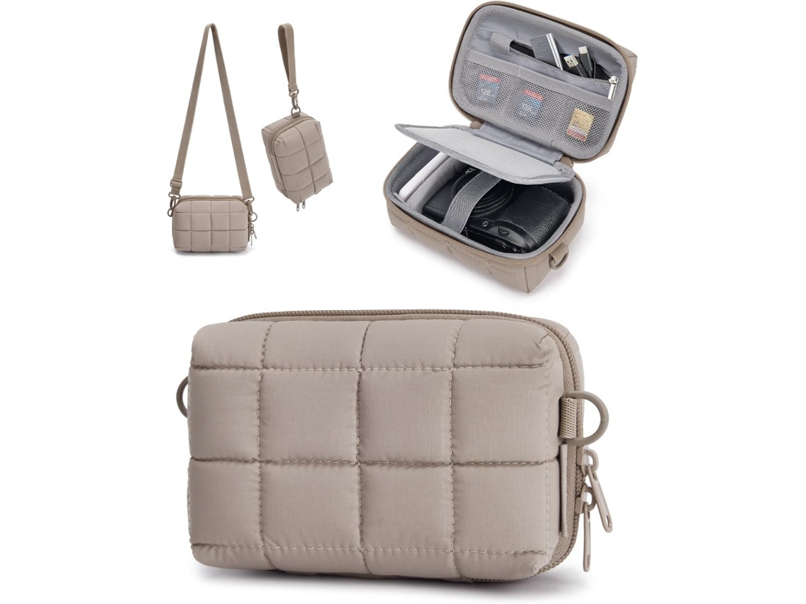Bolsa para câmera, bolsa de armazenamento leve para câmeras Canon/Sony/CCD CUICH (cor Camelo)