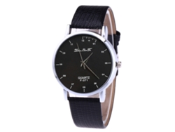 Reloj Analógico De Cuarzo Para Hombres Y Mujeres Con Correa De Pu Negro