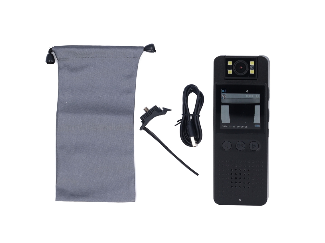 Cámara Portátil Corporal Wifi 1080p Hd Lente Rotatorio 180° Micrófono Reducción Ruido Clip Espalda Luz De Relleno Para Oficina